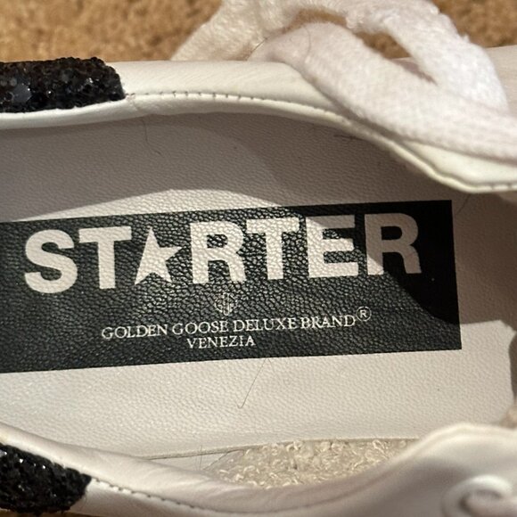 Golden Goose Deluxe Brand GGDB/Starter, White with Black Heel Accent, Size 39 - Picture 10 of 14